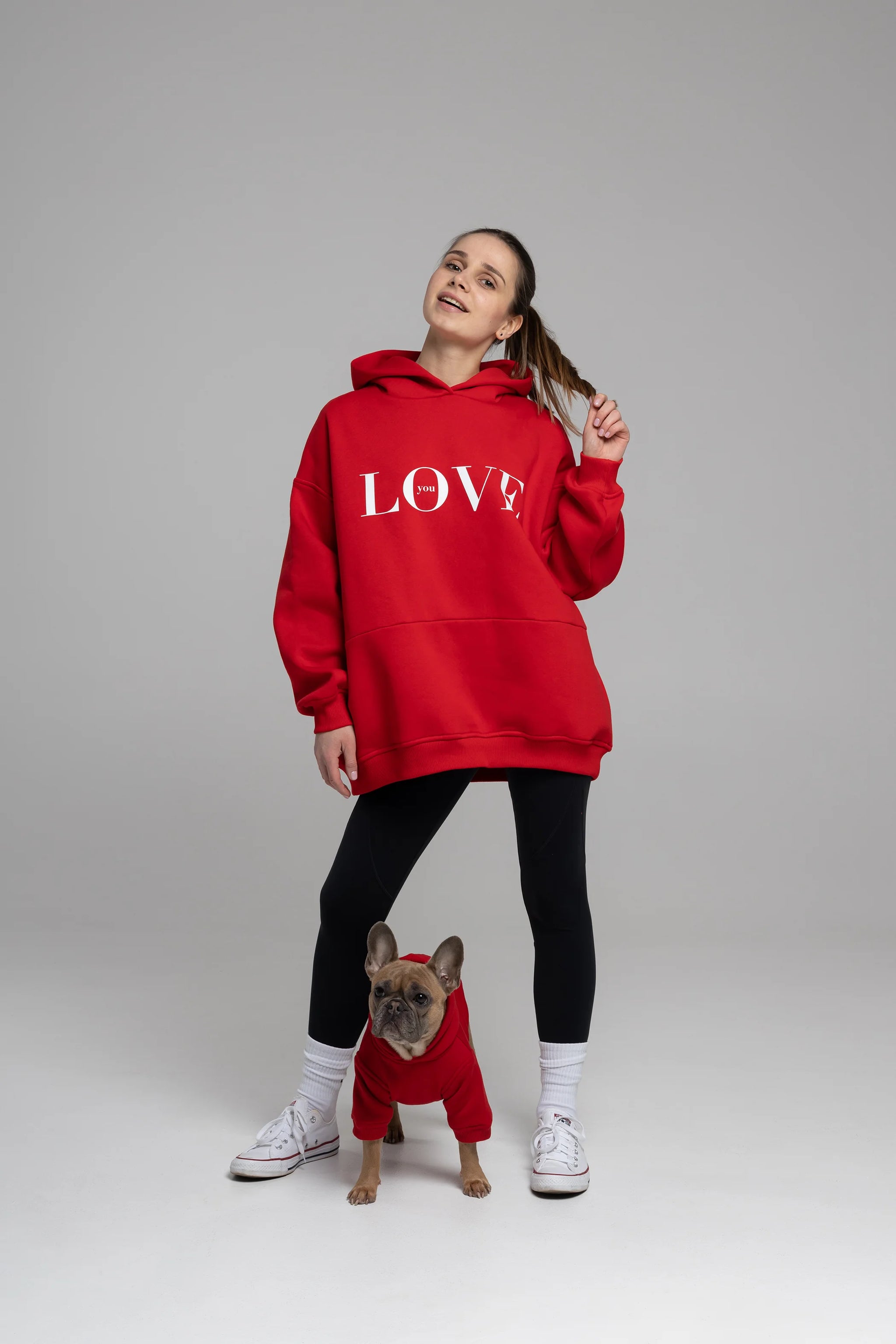 RED HOODIE SET LOVE OLLI pets